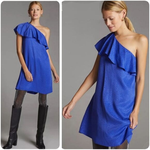 NWT Anthropologie Ruffled One-Shoulder Mini Dress Size 20W - Picture 12 of 12